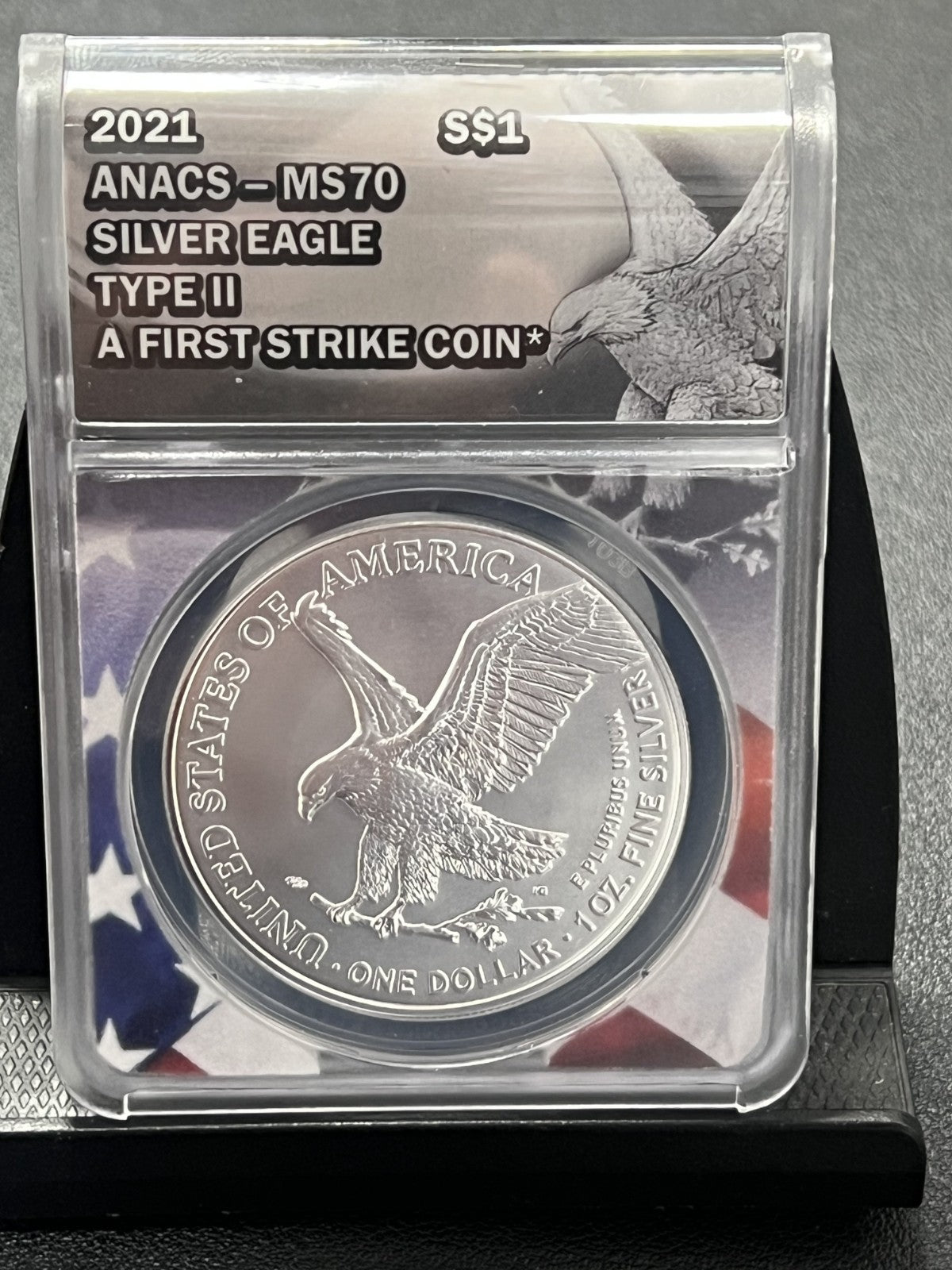 2021 AMERICAN SILVER EAGLE ANACS MS70 First Strike COIN TYPE 2 MS 70 $1 ASE