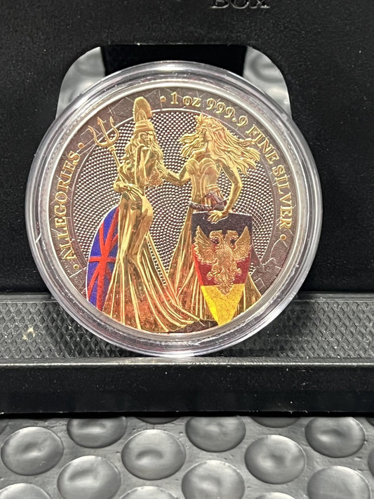 2019 Germania Mint  “The Allegories Britannia & Germania"  1oz silver coin