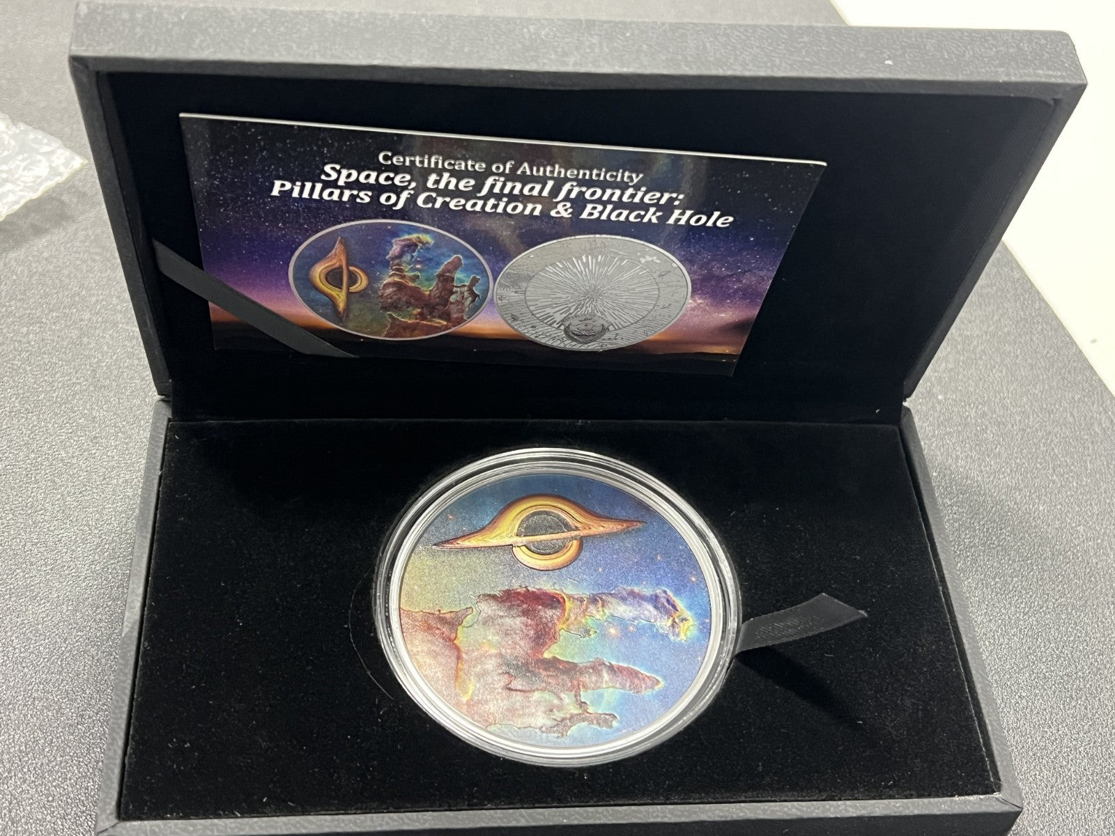 PILLARS OF CREATION AND BLACK HOLE Final Frontier  3oz Palau 2022 w/ box and COA