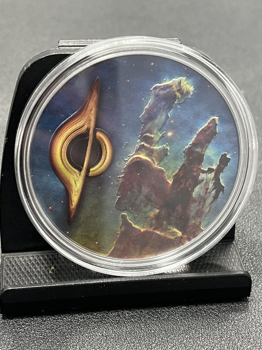 PILLARS OF CREATION AND BLACK HOLE Final Frontier  3oz Palau 2022 w/ box and COA