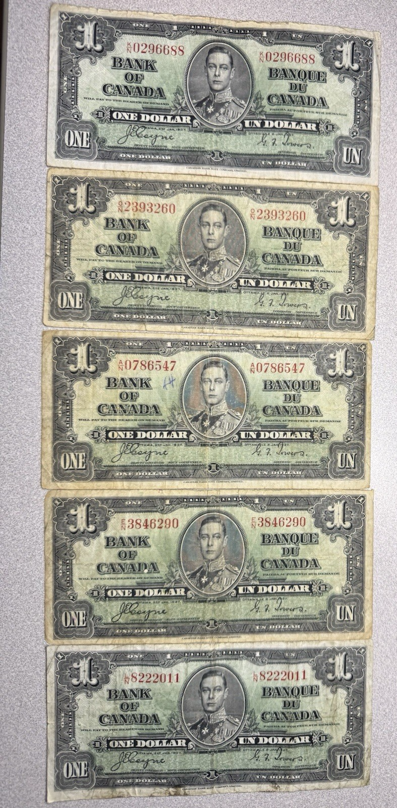 28 Notes Canadian Paper Money Lot $1 2 5 25 Cents UNC Fractional Dominion Canada