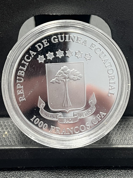 2018 Republic of Guinea 1000 Francos Crystal Skull 1 oz Proof Silver Coin