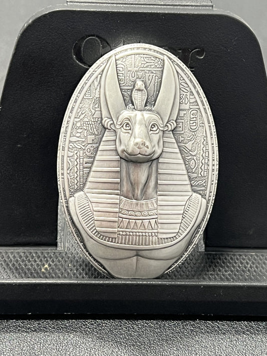 Djibouti - 2024 Anubis 3 oz Silver Egg Shaped Coin with box and COA