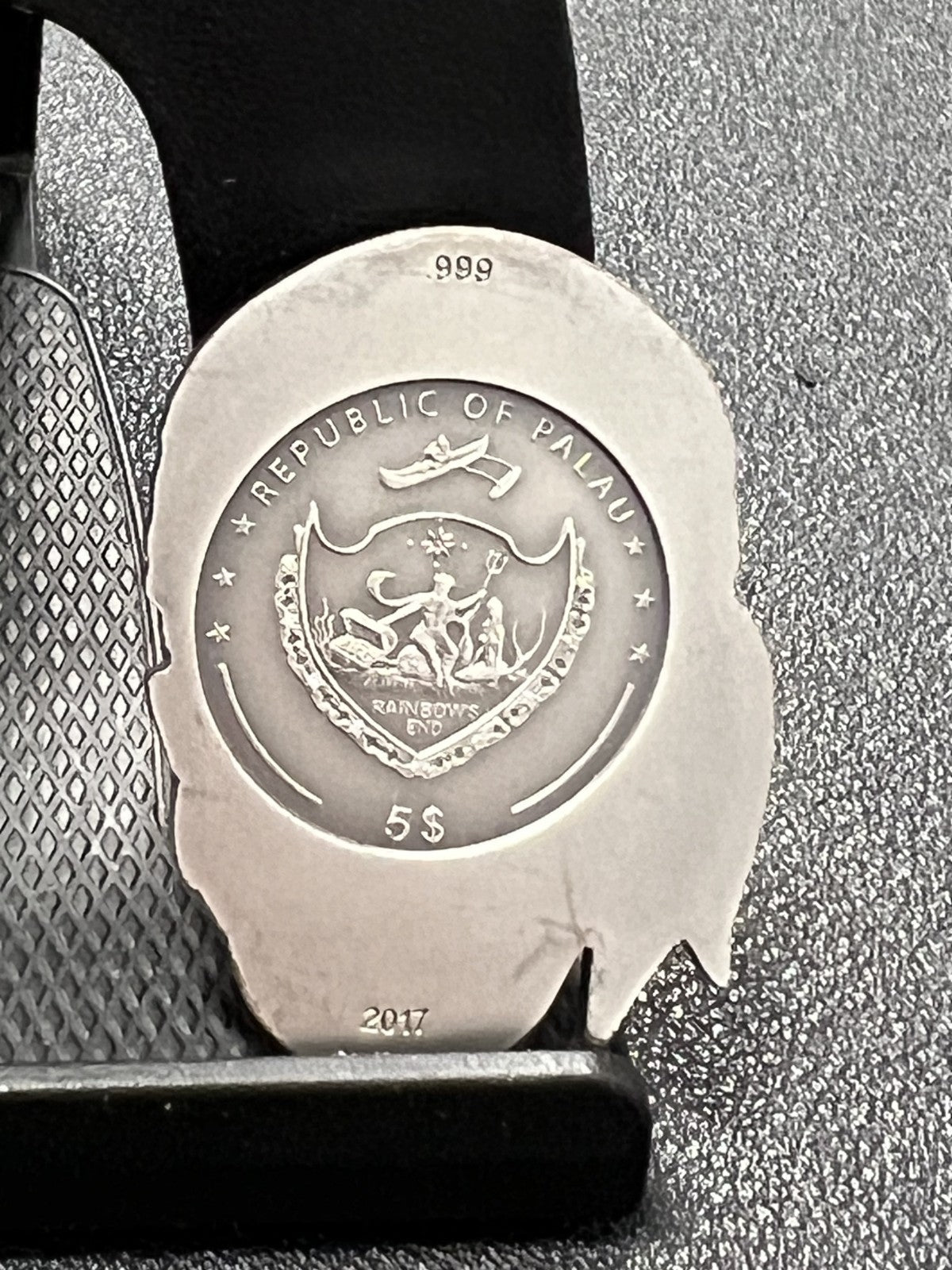 2017 $5 Republic of Palau Pirate Skull  1 oz .999 Silver with box and COA