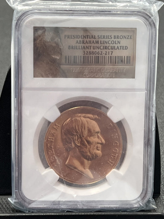 Abraham Lincoln Presidential Series Bronze Medal (No Date) NGC graded