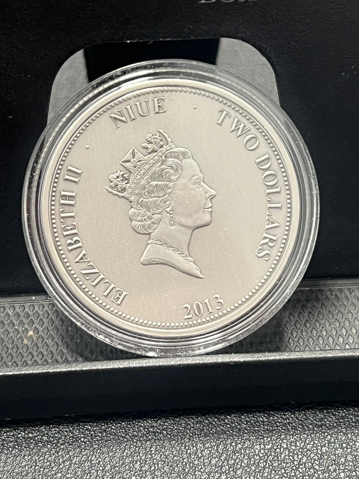 2013 $2 Niue FENNEC FOX BABIES Antique Finish 1 Oz Silver Coin