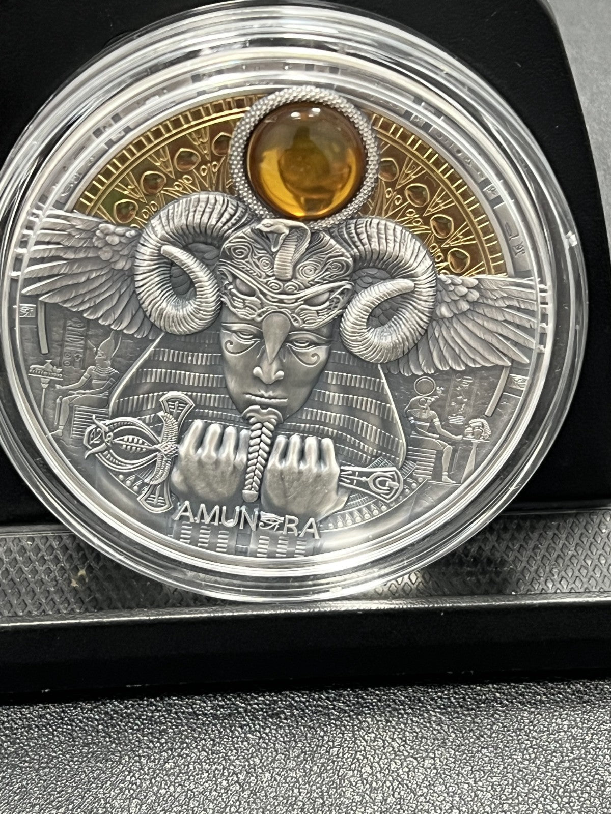 2020 Niue Amun Ra Divine Faces of the Sun series 3 oz silver coin w/ box and COA