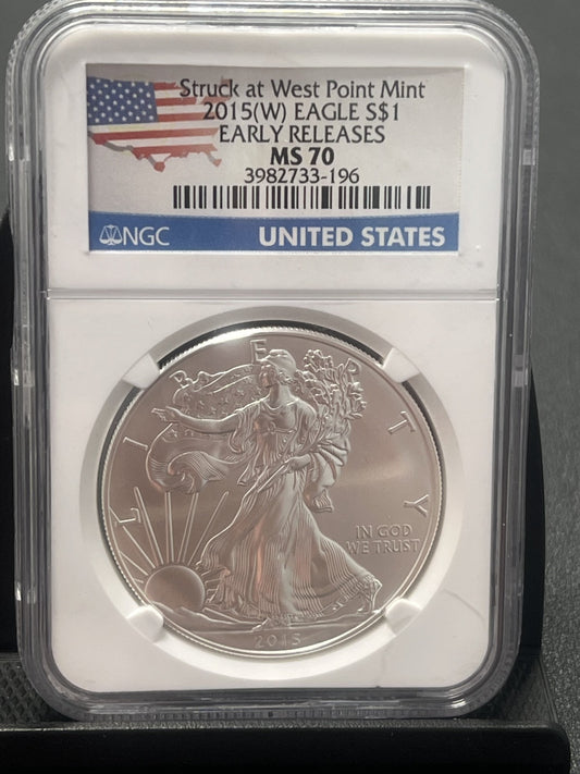 2015 W American Silver Eagle - NGC MS70 Early Release 1 oz Silver coin MS 70