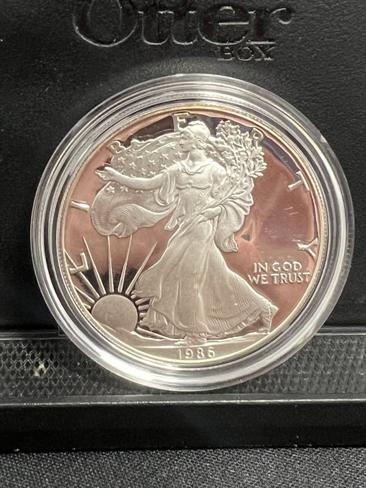 1986-S Silver Eagle in Box w/COA