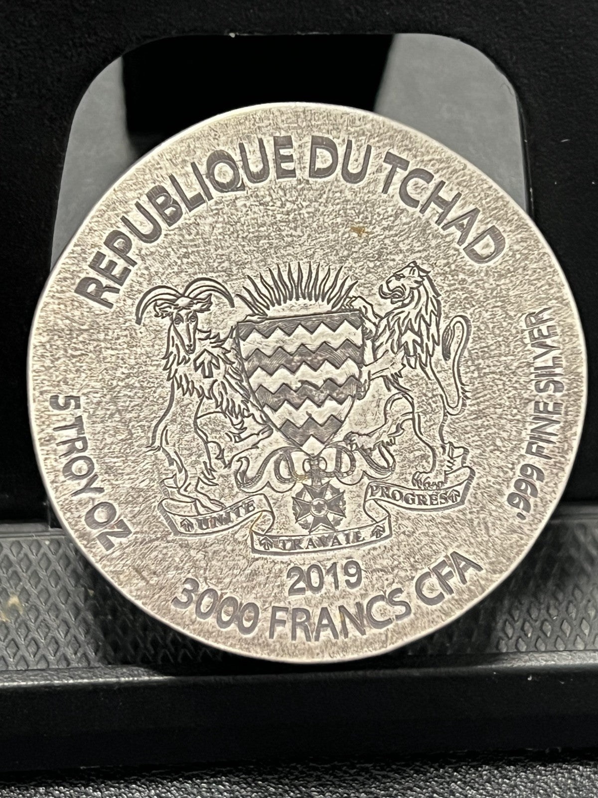 2019 Silver 5 oz Republic of Chad Sphinx of Hatshepsut