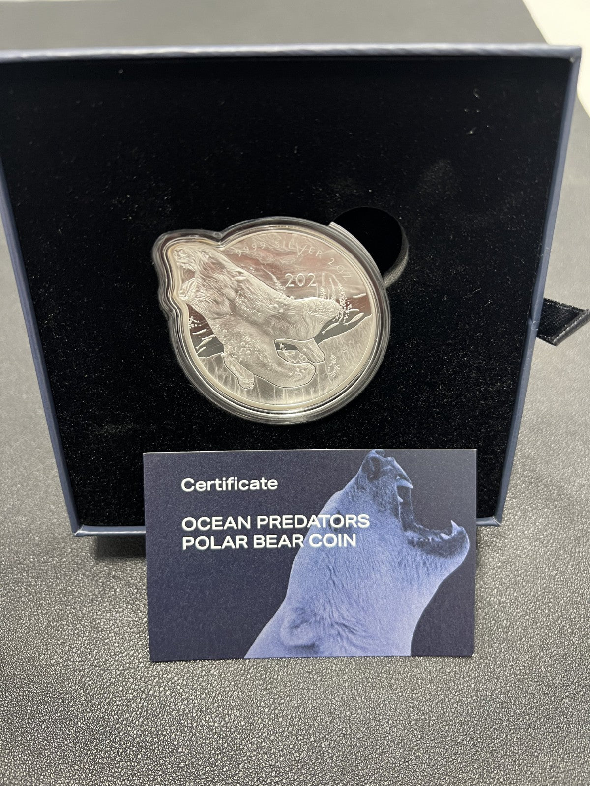2021 Solomon Islands Ocean Predators - Polar Bear 2 oz .999 Silver Coin with COA