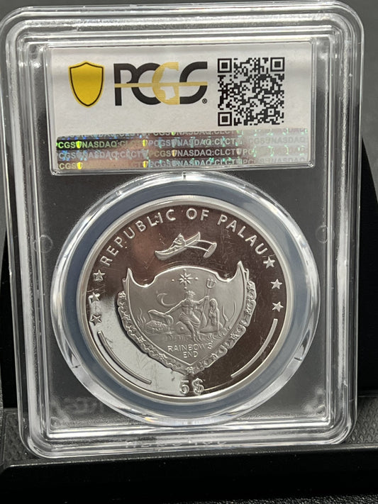 Palau 5 dollars 2020, PCGS PR70DCAM Evil Eye, Colorized 1 oz Silver coin