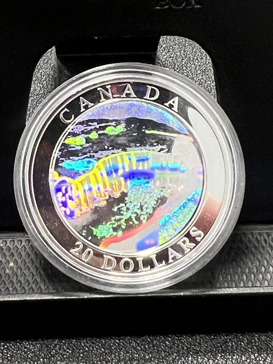 2003 CANADA 1oz .999 SILVER COIN NATURAL WONDERS NIAGARA FALLS HOLOGRAM W/COA