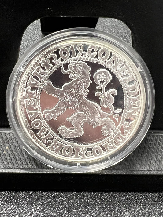 2019 Netherlands Lion Dollar Restrike 2 Troy Oz 999 Silver Round with COA