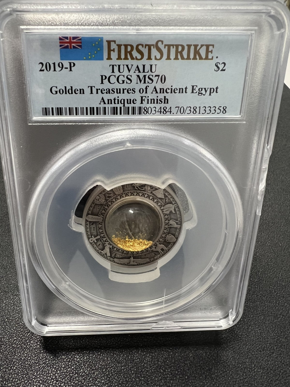 2019P MS 70 2 oz Golden Treasures of Egypt- PCGS- MS70 - First Strike Perth Mint