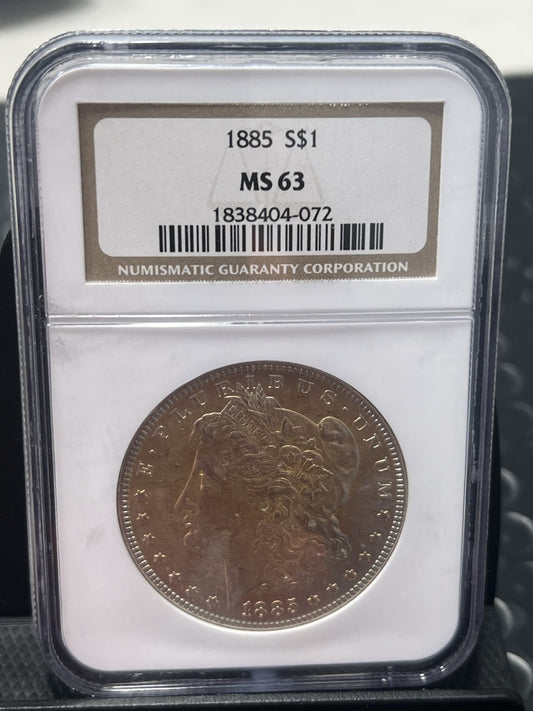 1885 NGC MS63 MORGAN Silver Dollar *Toner* MS 63