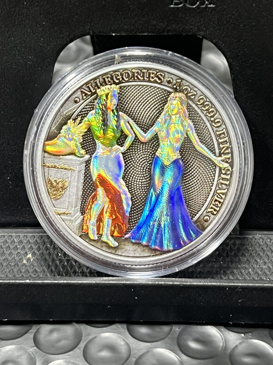 2020 Germania Mint Allegories Italia & Germania Funky Holo 1 oz Silver