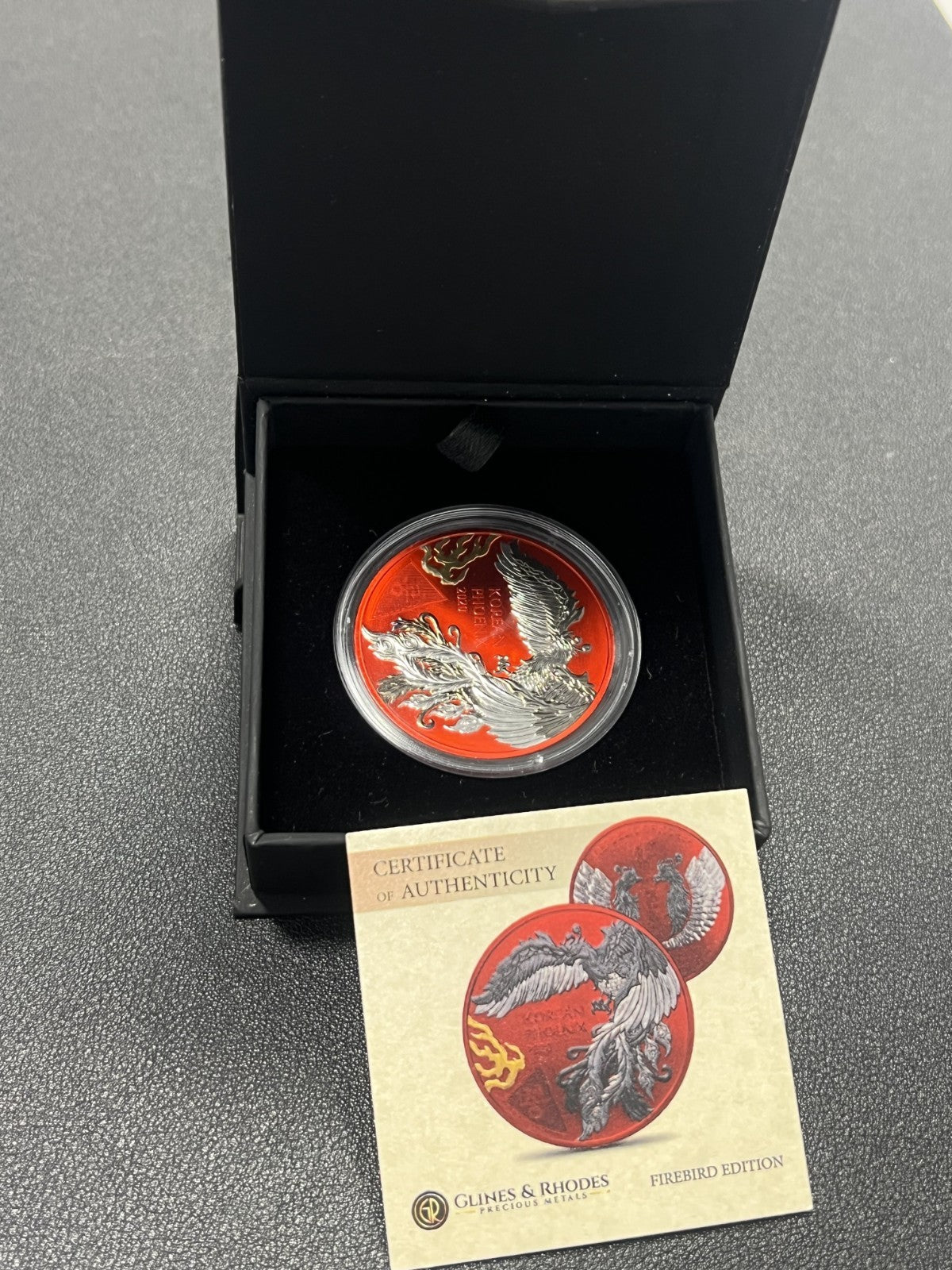 2020 South Korea Phoenix  1 oz Pure Silver Coin FIREBIRD edition LIMITED RUN