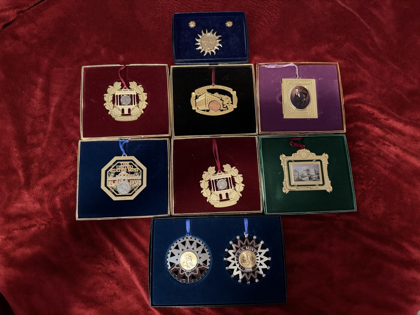 US Mint & White House Collection Holiday Ornament lot Jewelry Christmas