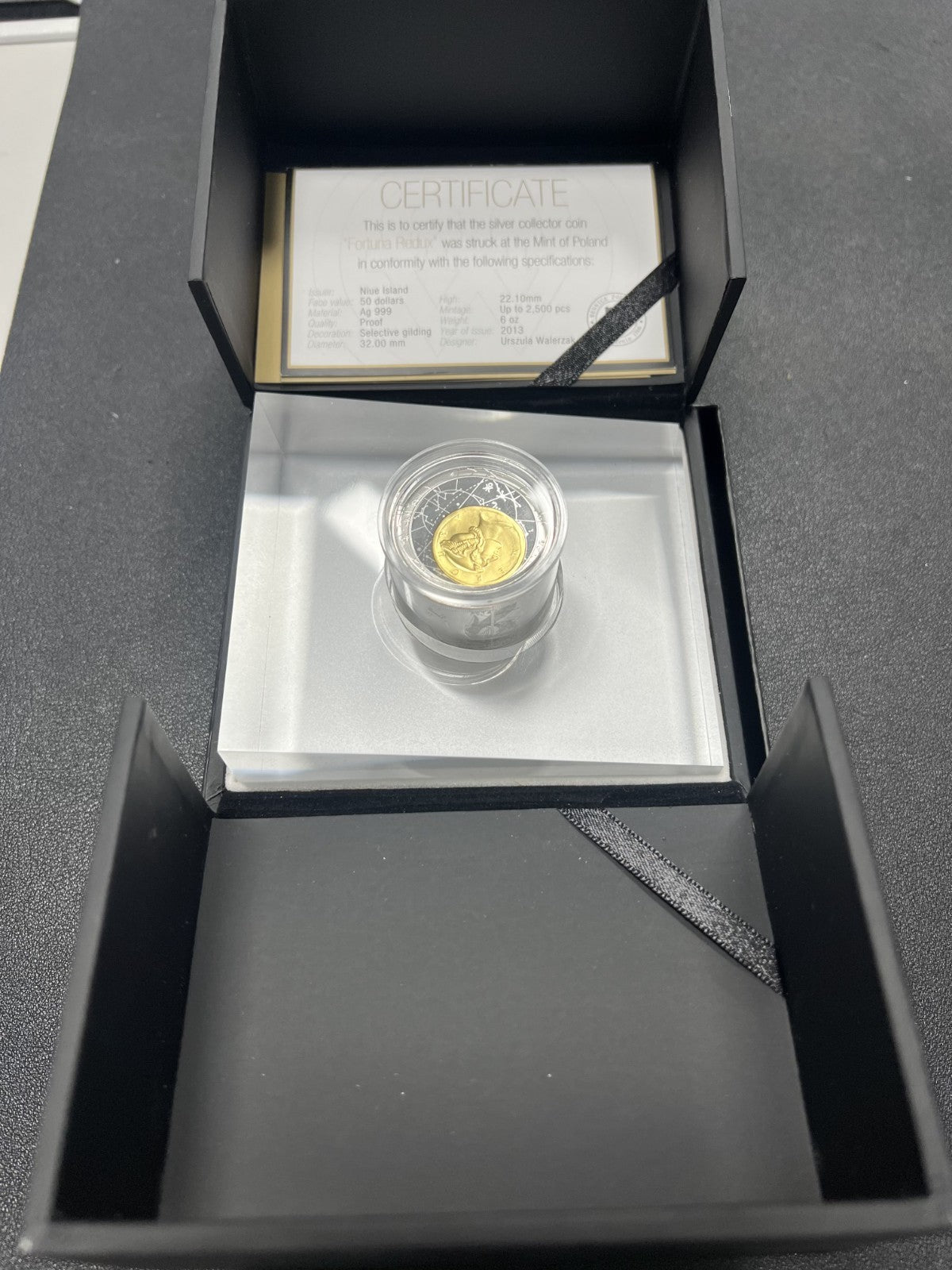 2013 Fortuna Redux Mercury $50 Niue 6 Oz SILVER PROOF Unique Cylinder Shape