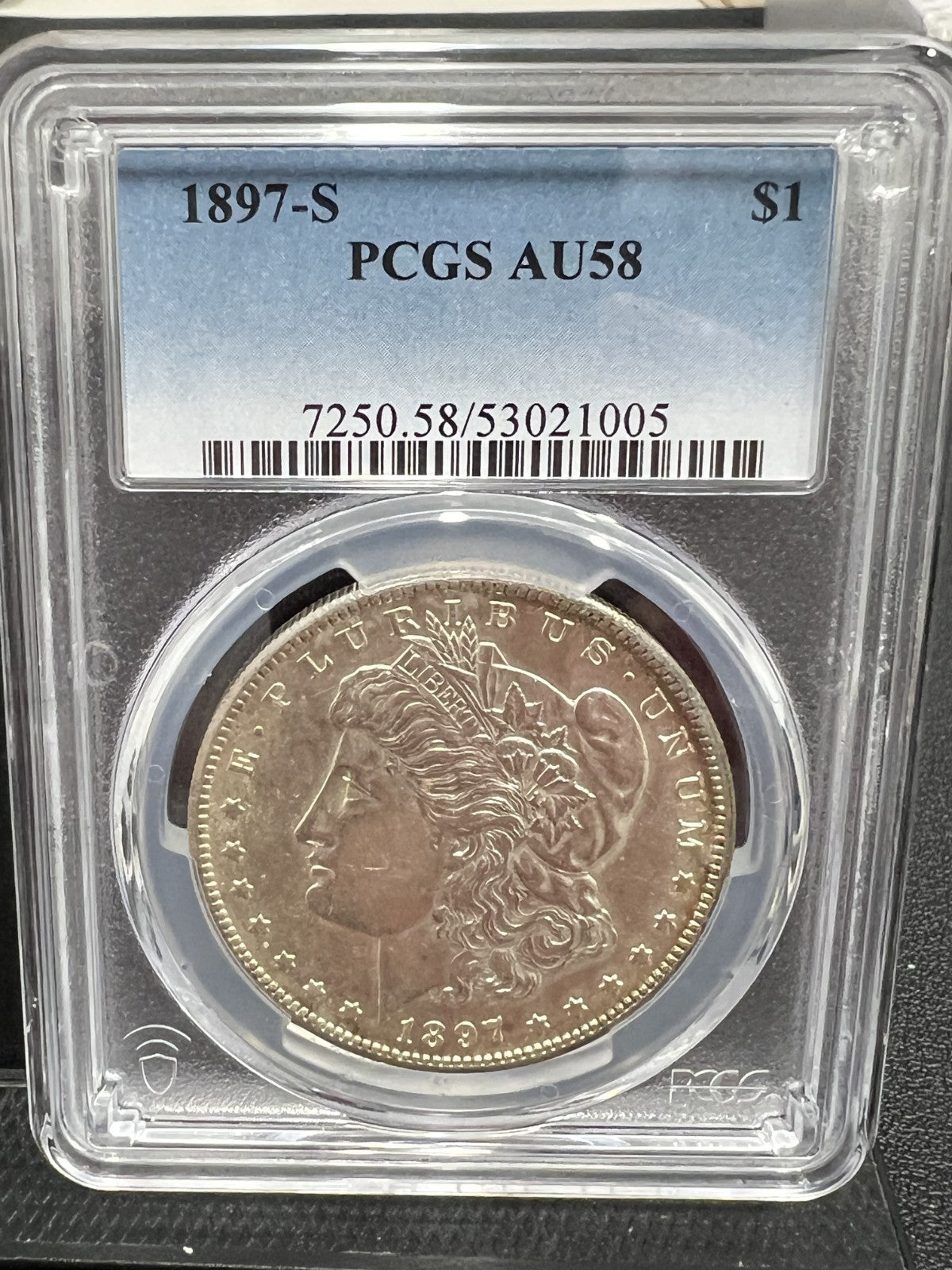 1897-S AU 55 Morgan Silver Dollar PCGS AU58