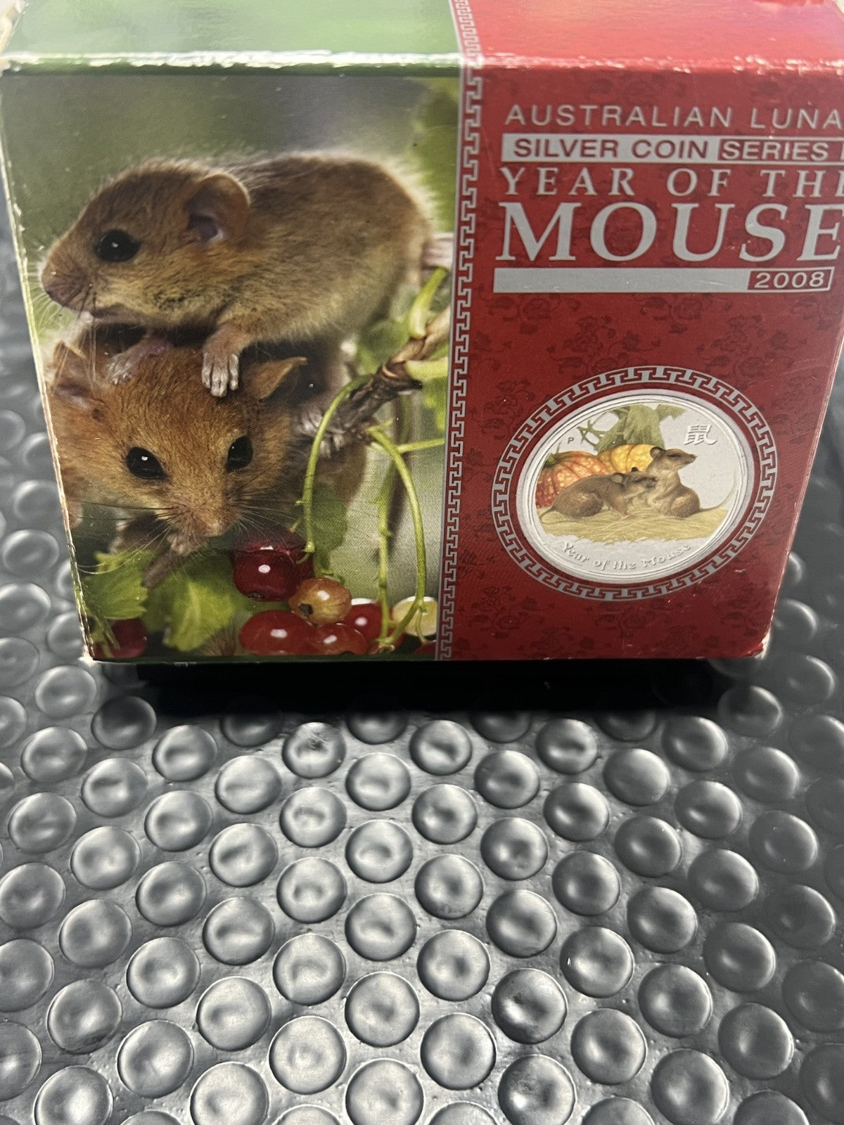 2008 Silver 1 oz Australia Lunar Series Year of the Mouse Perth Mint w box & COA