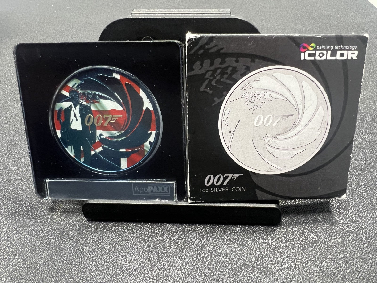 007 JAMES BOND Limited edition 1 oz. Silver Coin – Colorized set of 7– .999 Fine