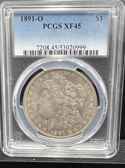 1891 O XF45 Morgan Silver Dollar PCGS XF 45