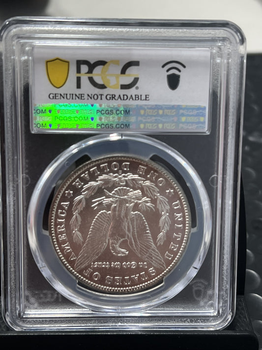 1902-S MORGAN SILVER DOLLAR PCGS Genuine Cleaned-UNC Detail