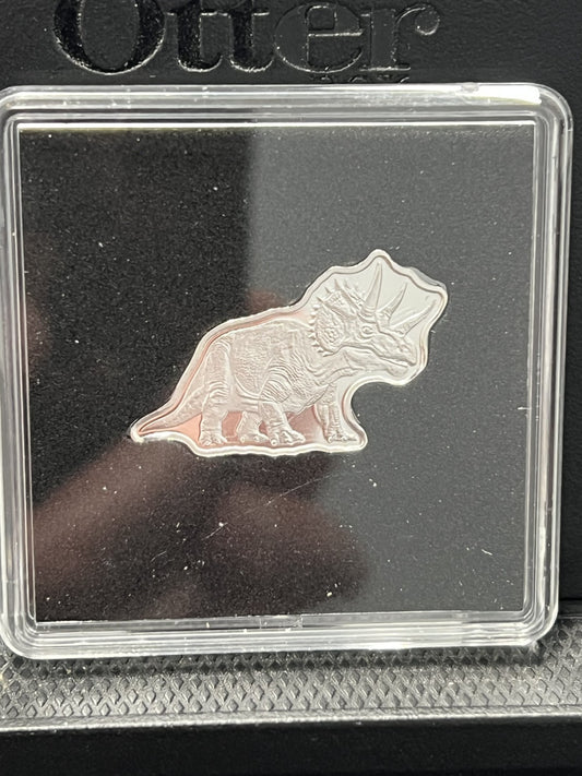 Dinosaur Series: Triceratops 5 Gram .999 Silver - Pan Silver Company