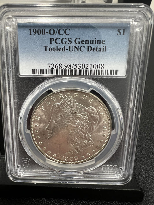 1900-O/CC Morgan Silver Dollar PCGS Genuine Tooled-UNC Detail