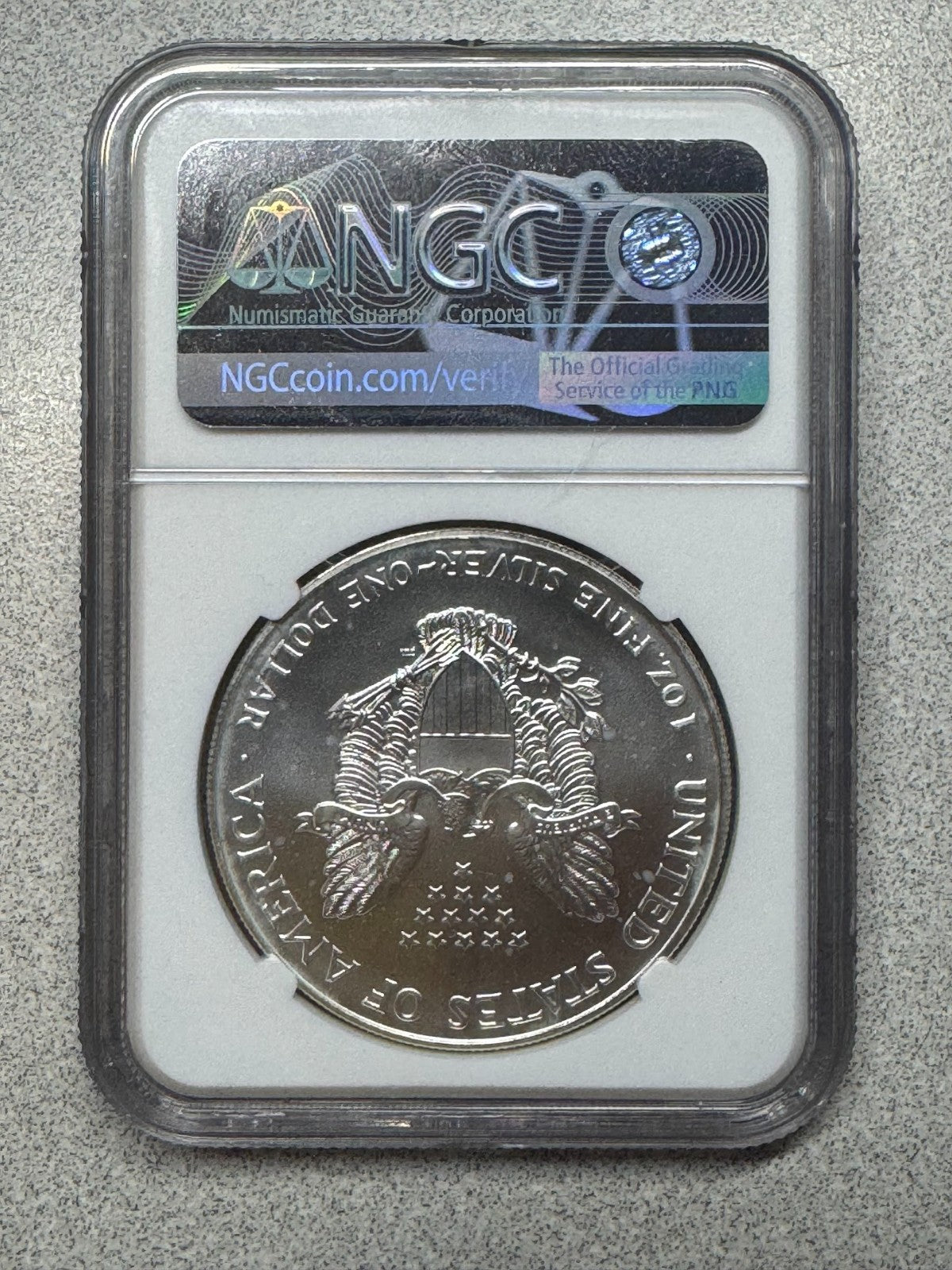 1996 Silver Eagle Mint Error MS69 Obverse LARGE Struck Thru Key Date ASE