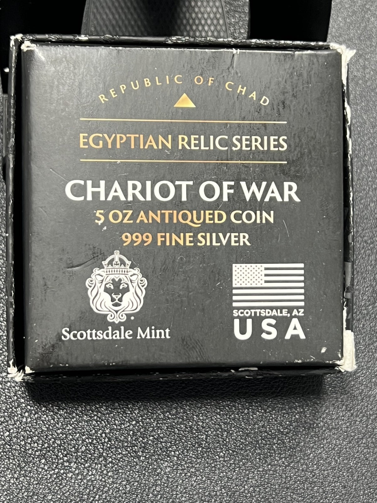 2020 Chad 5 oz 999 Fine Silver Chariot of War Egyptian Relic Series with box