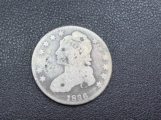1836 Capped Bust Half Dollar - Silver 50c 50¢ Piece - Lettered Edge Coin Liberty