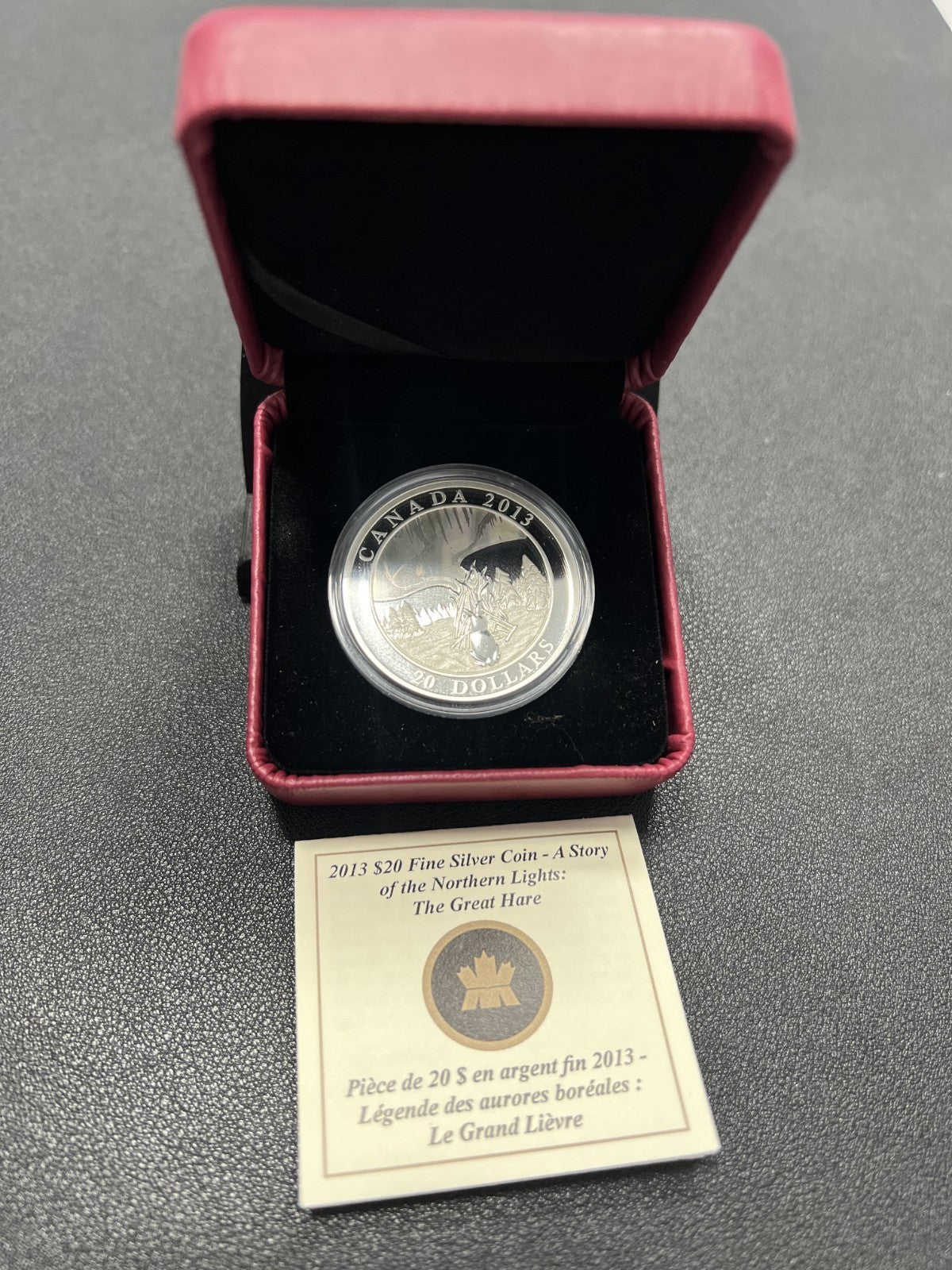 2013 Canada - Northern Lights - The Great Hare - 1oz .999 silver coin w/ COA