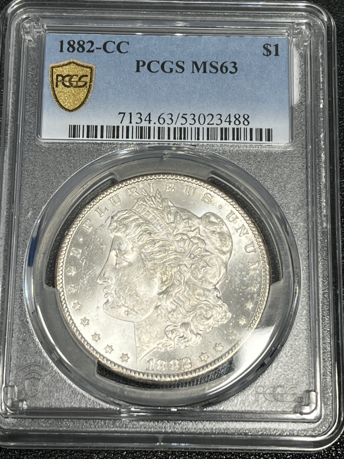 1882 CC MS 63 Morgan Silver Dollar PCGS MS63