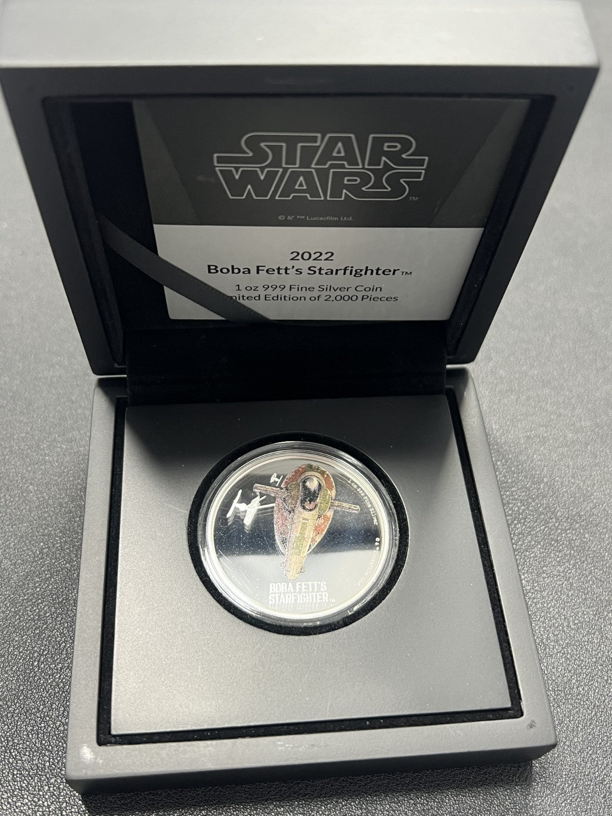 2022 Star Wars Boba Fett's Starfighter 1oz Silver Proof Coin New Zealand Mint
