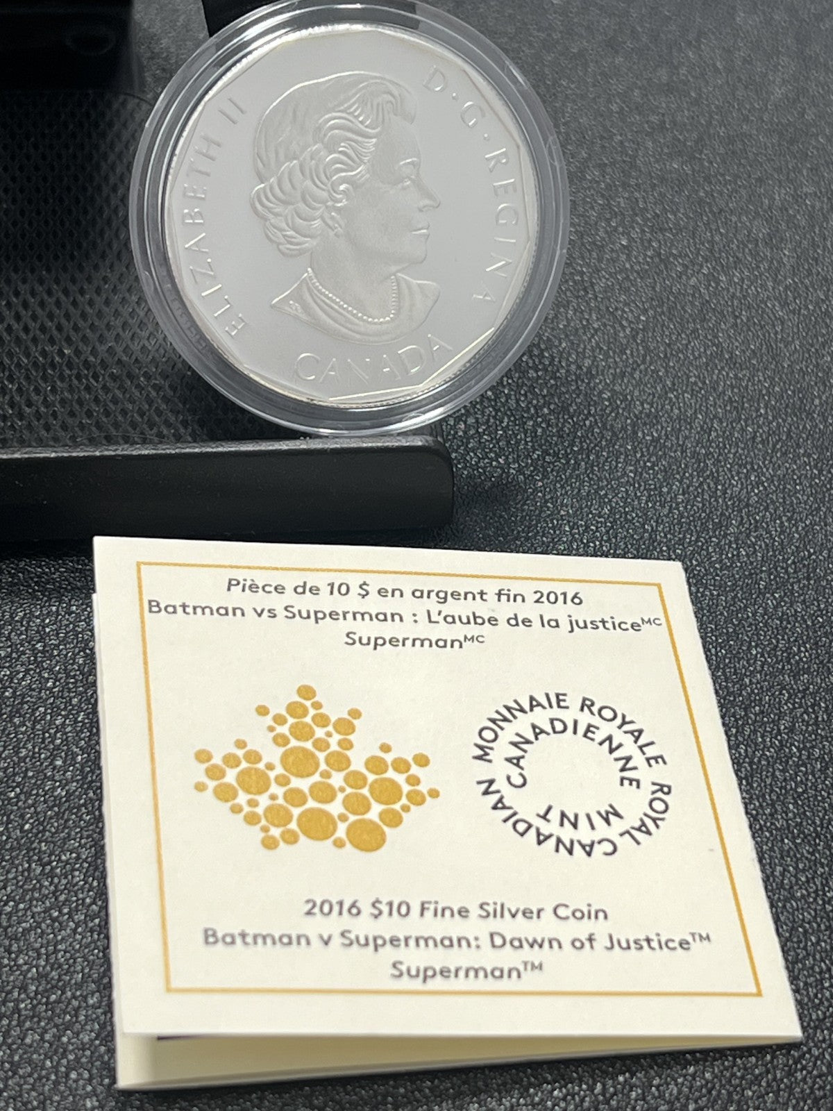 2016 $10 Canada 1/2oz Silver Coin Batman vs Superman -Superman - Box/COA