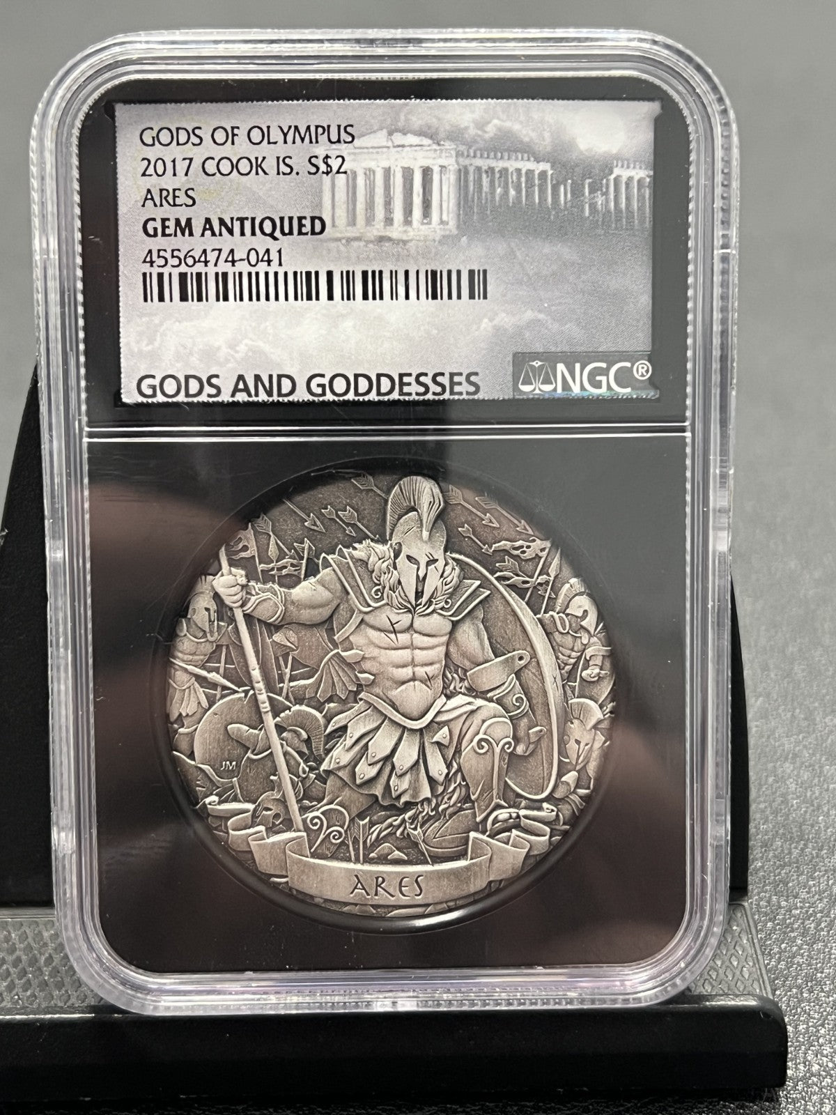 2017 $2 Ares Gods of Olympus 2 oz Silver NGC GEM ANTIQUED Gods and Goddesses