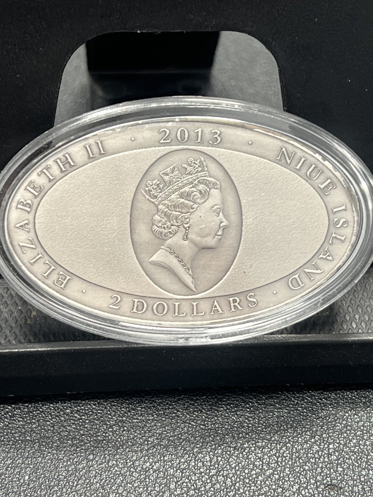 2013 $2 Niue 1 oz CROCEYE Crocodile Animal Skin Silver Coin Box & COA