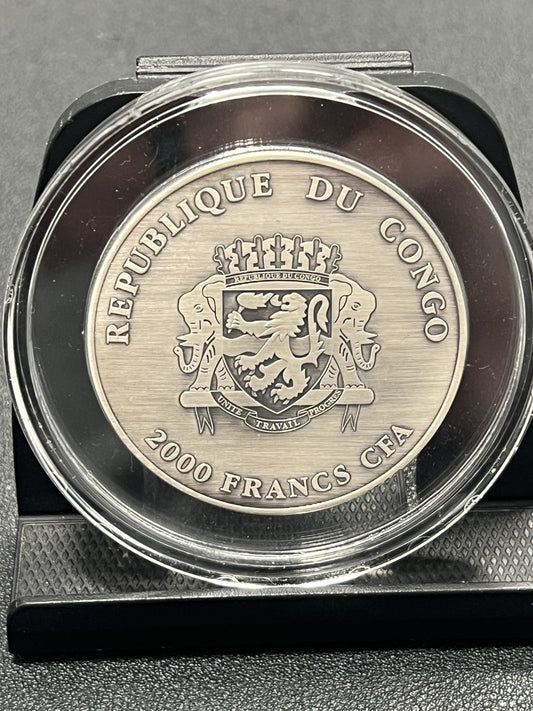 2017 Republic of Congo - Nature's Eyes Kodiak Bear 2 oz coin with Box and COA