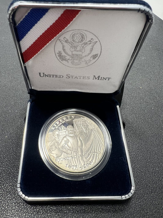 2007 Jamestown 400th Anniversary Commemorative Uncirculated Silver Dollar Coin
