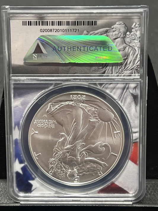 2021 AMERICAN SILVER EAGLE ANACS MS70 First Strike COIN TYPE 2 MS 70 $1 ASE